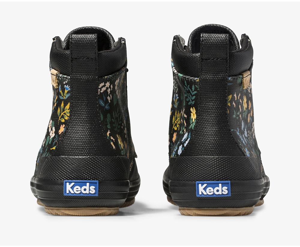 Botas Keds Mujer Negros - Rifle Paper Co. Scout Water-Resistant Lona Wildflower - 1604-YSLIU